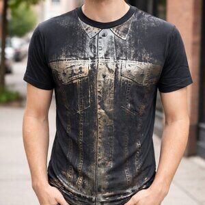 Jimmy Foil T-shirt 2ND Skin Black with Silver